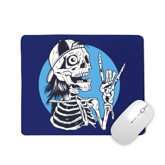 Skeleton Rock And Roll Cartoon Mousepad