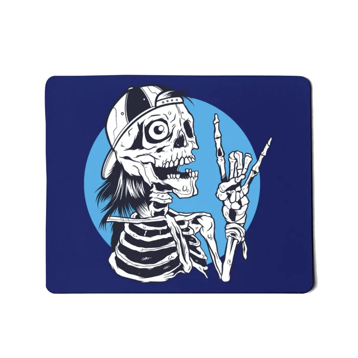 Skeleton Rock And Roll Cartoon Mousepad