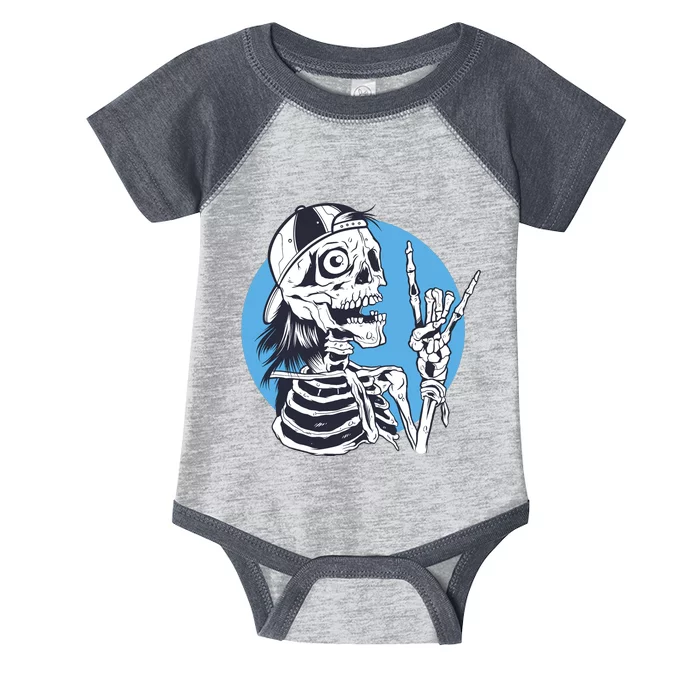 Skeleton Rock And Roll Cartoon Infant Baby Jersey Bodysuit