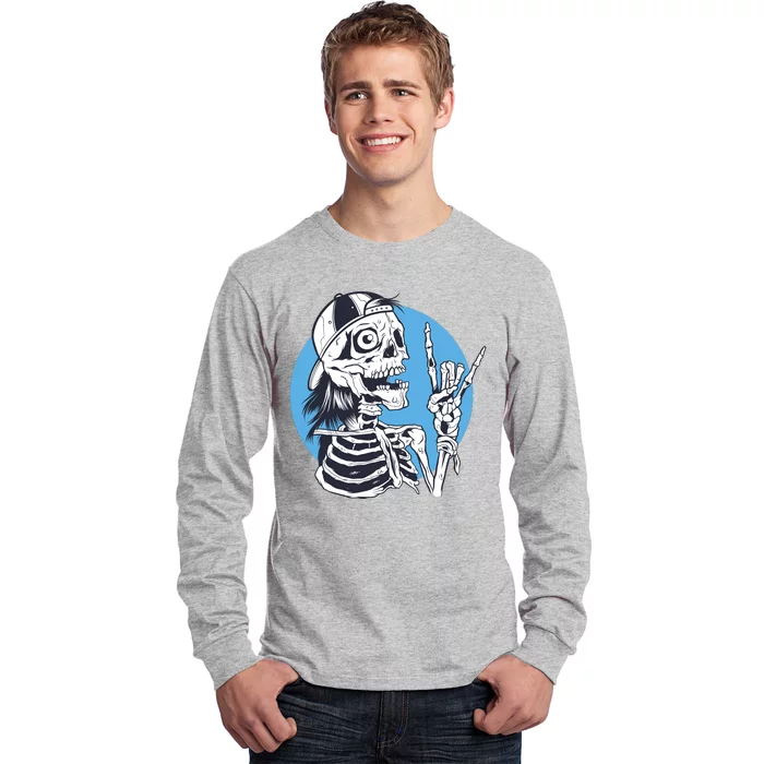 Skeleton Rock And Roll Cartoon Long Sleeve Shirt