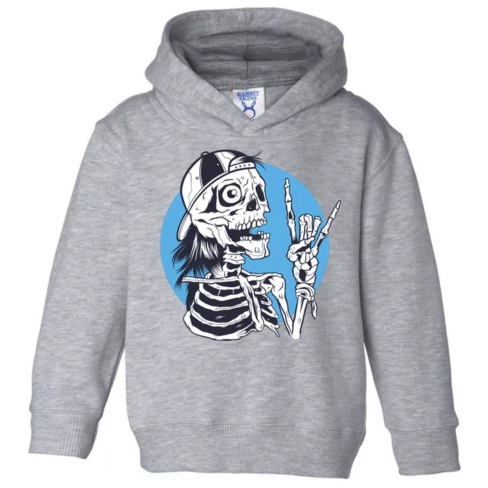 Skeleton Rock And Roll Cartoon Toddler Hoodie