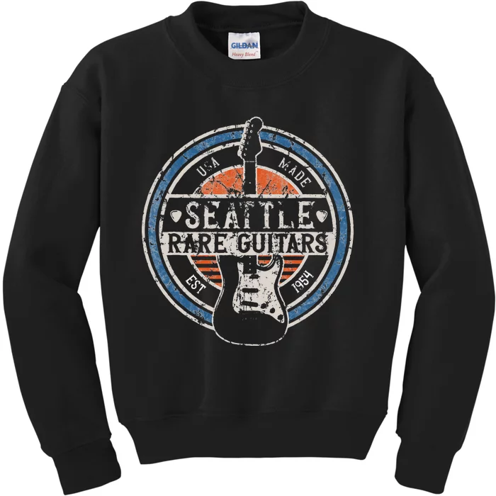 Seattle Rock And Roll Guitar Player Souvenirs Kids Sweatshirt