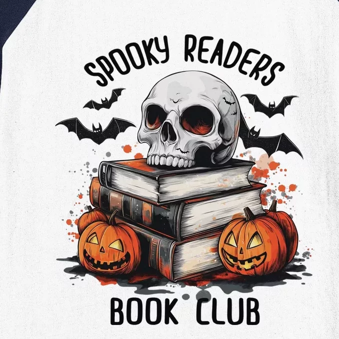 Spooky Reader Book Club Halloween Book Lover Bookworm Baseball Sleeve Shirt