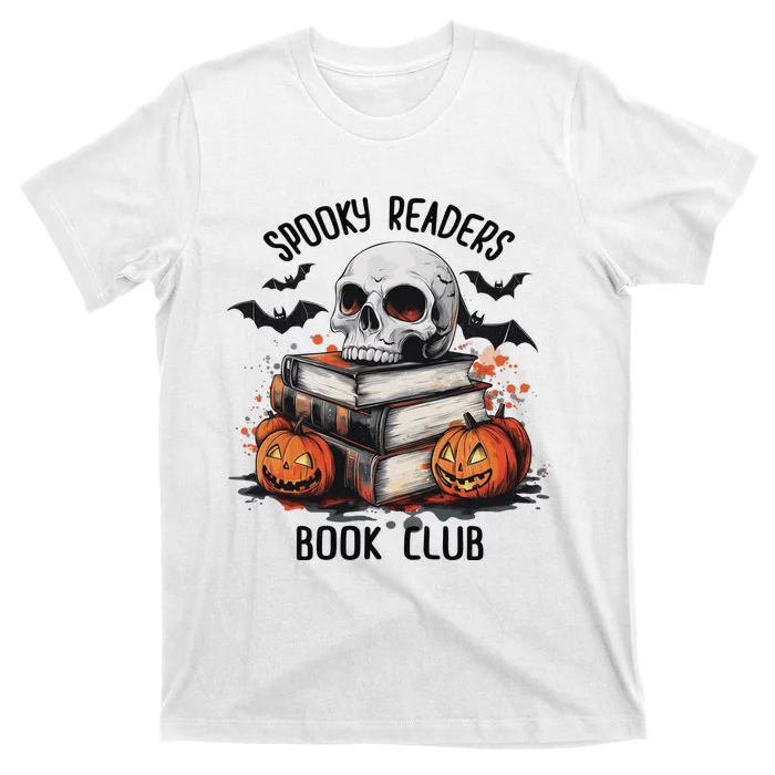 Spooky Reader Book Club Halloween Book Lover Bookworm T-Shirt