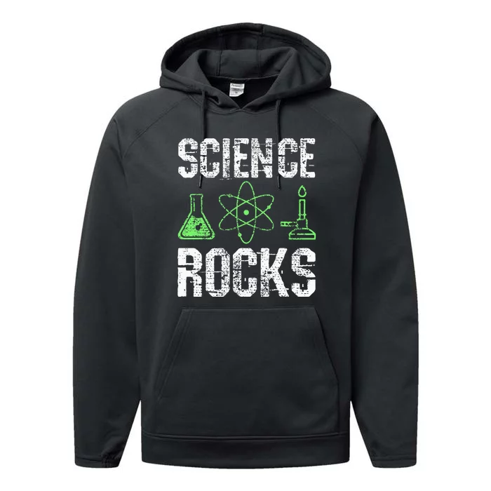 Science Rocks Biologist Chemistry Physics Teacher Performance Fleece Hoodie