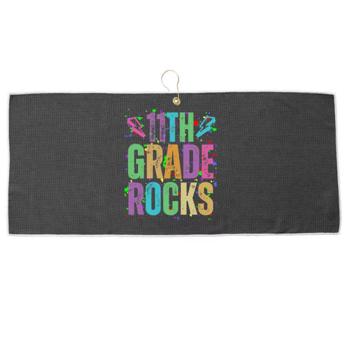 School Rocks Back To School Rockin 11th Grade Rocks Large Microfiber Waffle Golf Towel