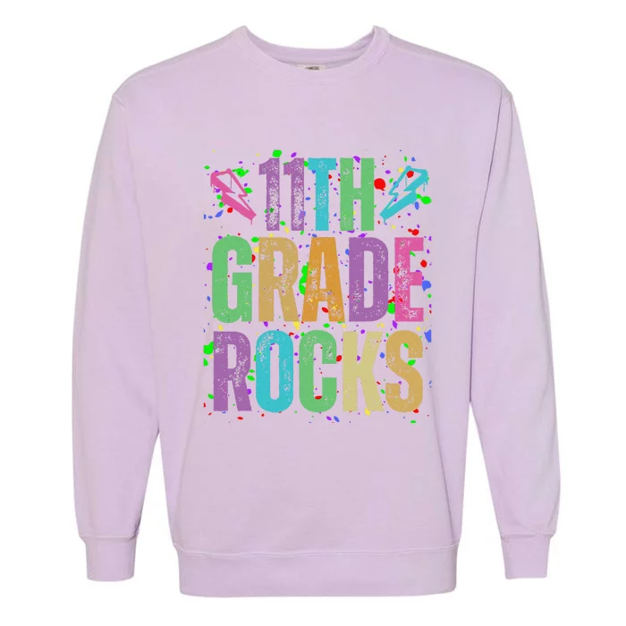 School Rocks Back To School Rockin 11th Grade Rocks Garment-Dyed Sweatshirt