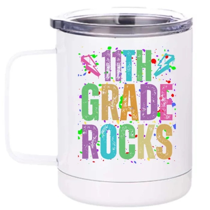 School Rocks Back To School Rockin 11th Grade Rocks Front & Back 12oz Stainless Steel Tumbler Cup