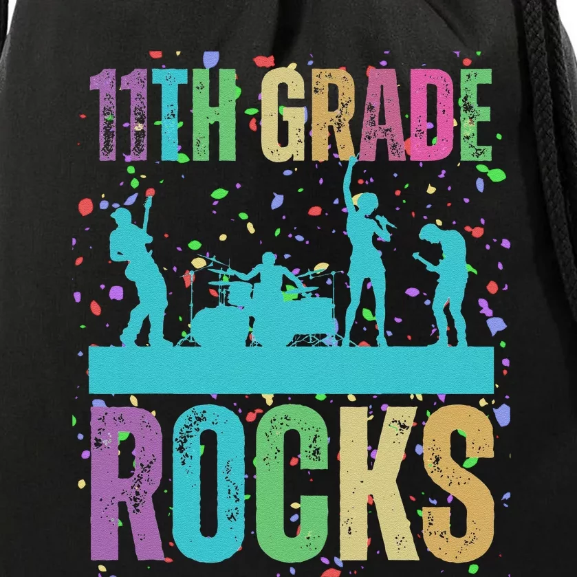 School Rocks Back To School Rockin 11th Grade Rocks Drawstring Bag