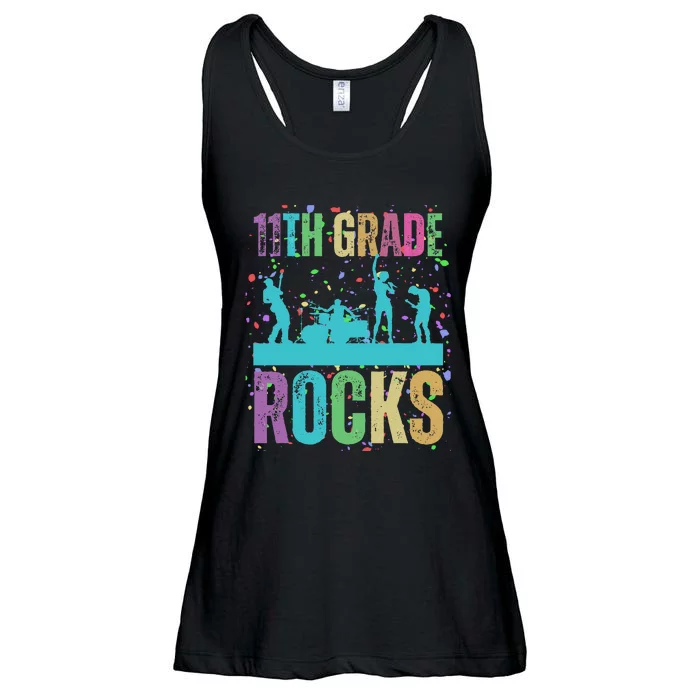 School Rocks Back To School Rockin 11th Grade Rocks Ladies Essential Flowy Tank