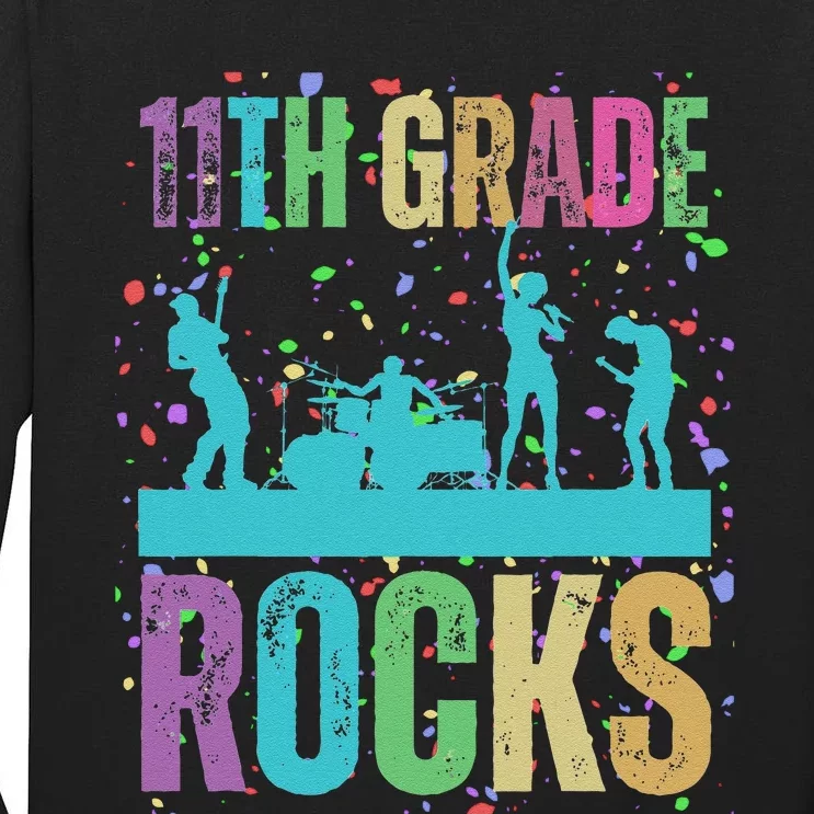 School Rocks Back To School Rockin 11th Grade Rocks Tall Long Sleeve T-Shirt