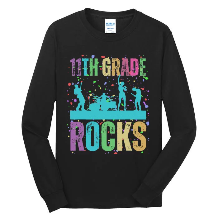 School Rocks Back To School Rockin 11th Grade Rocks Tall Long Sleeve T-Shirt