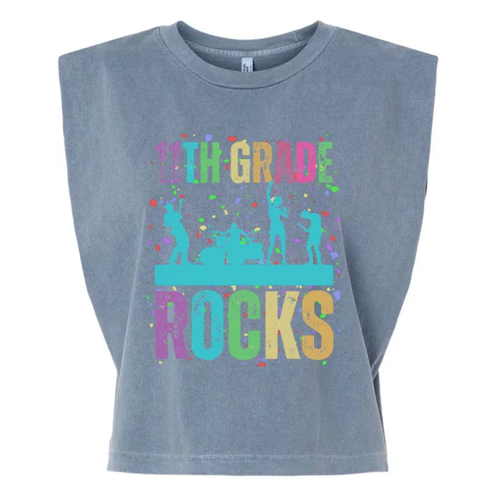 School Rocks Back To School Rockin 11th Grade Rocks Garment-Dyed Women's Muscle Tee