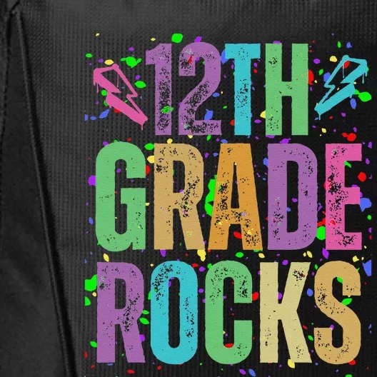 School Rocks Back To School Rockin 12th Grade Rocks City Backpack