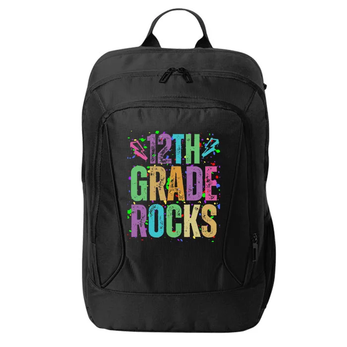 School Rocks Back To School Rockin 12th Grade Rocks City Backpack