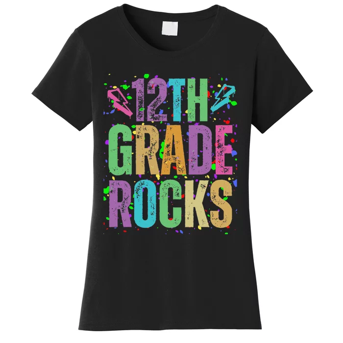 School Rocks Back To School Rockin 12th Grade Rocks Women's T-Shirt