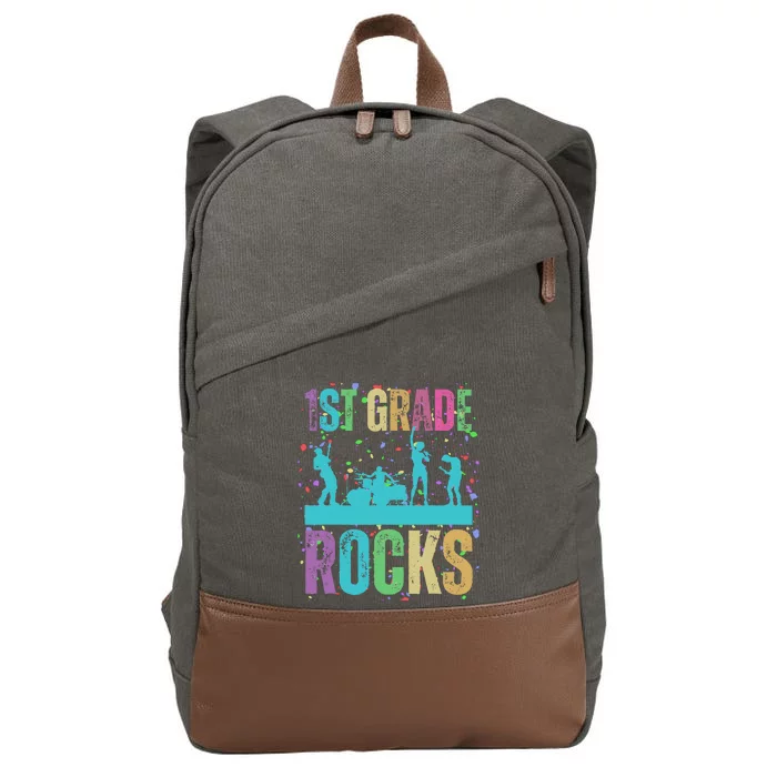 School Rocks Back To School Rockin 1st Grade Rocks Cotton Canvas Backpack