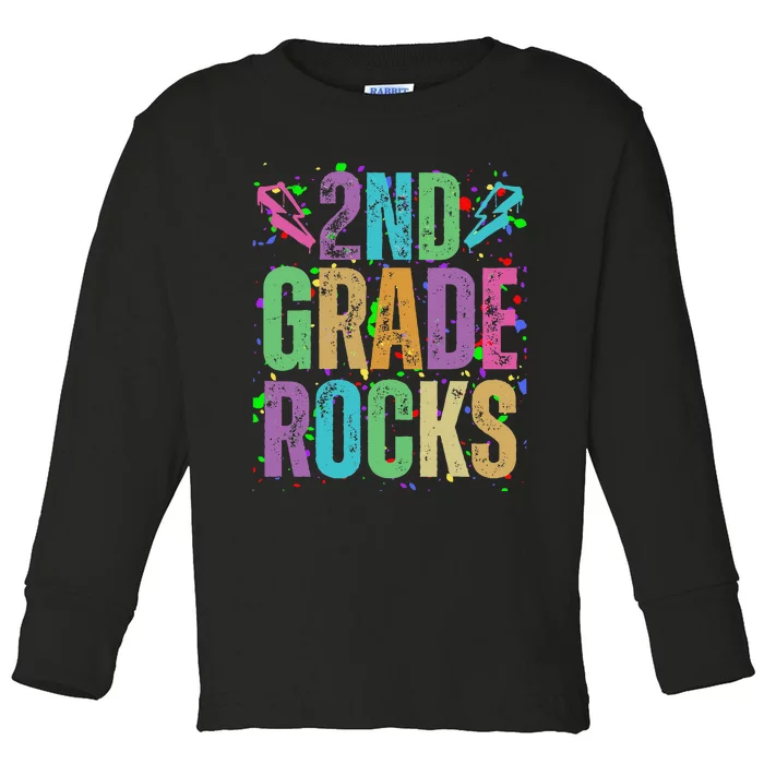 School Rocks Back To School Rockin 2nd Grade Rocks Toddler Long Sleeve Shirt