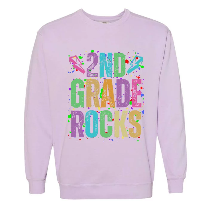 School Rocks Back To School Rockin 2nd Grade Rocks Garment-Dyed Sweatshirt