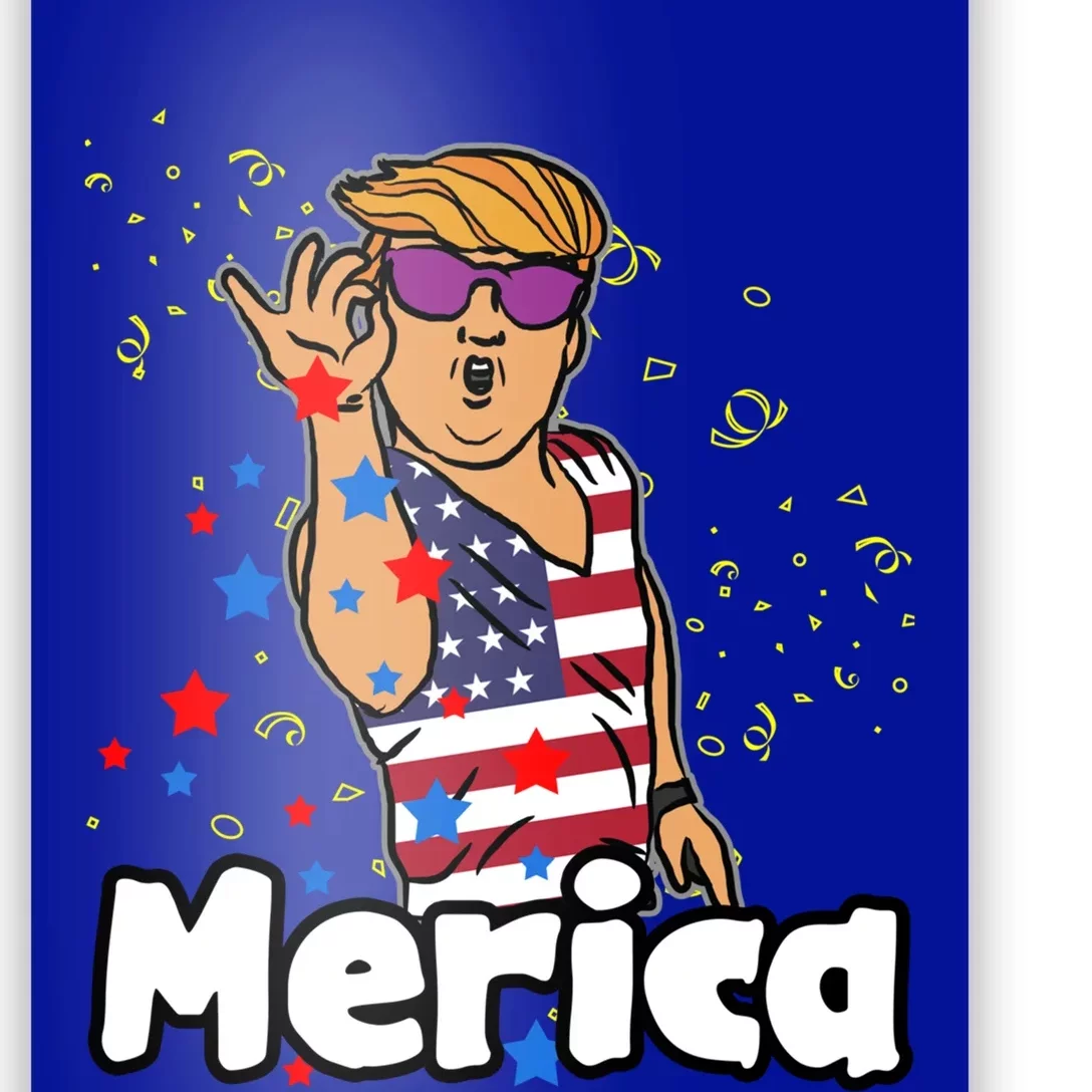 Salting Red Blue Stars Trump Merica Funny 4th July Funny Gift Poster