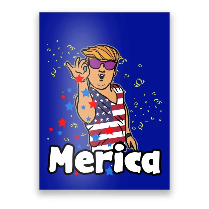 Salting Red Blue Stars Trump Merica Funny 4th July Funny Gift Poster