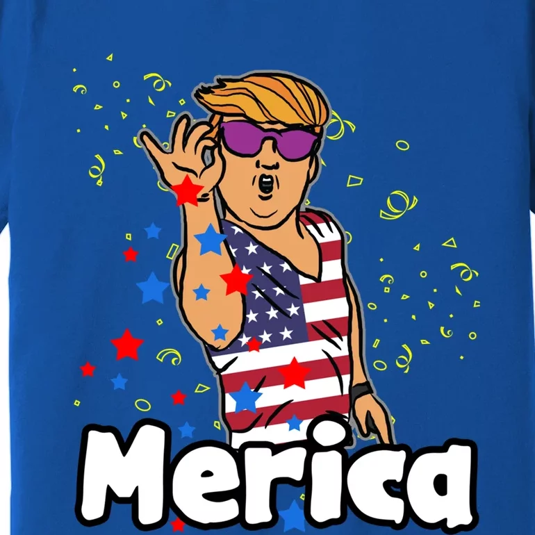 Salting Red Blue Stars Trump Merica Funny 4th July Funny Gift Premium T-Shirt