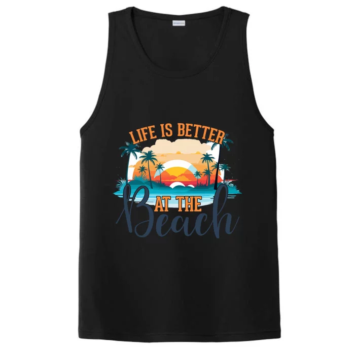 Summer Retro Beach Vibes Graphic Performance Tank