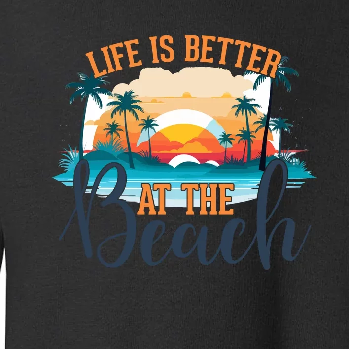 Summer Retro Beach Vibes Graphic Toddler Sweatshirt