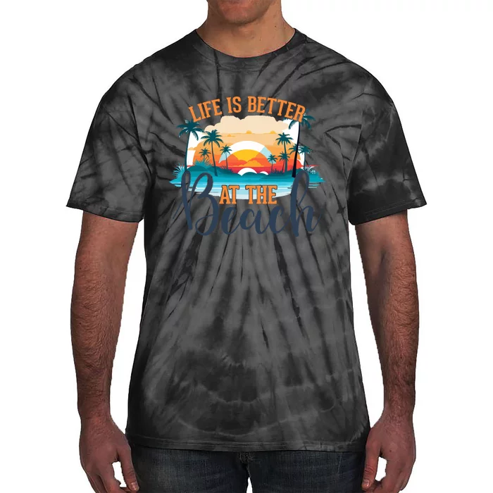 Summer Retro Beach Vibes Graphic Tie-Dye T-Shirt