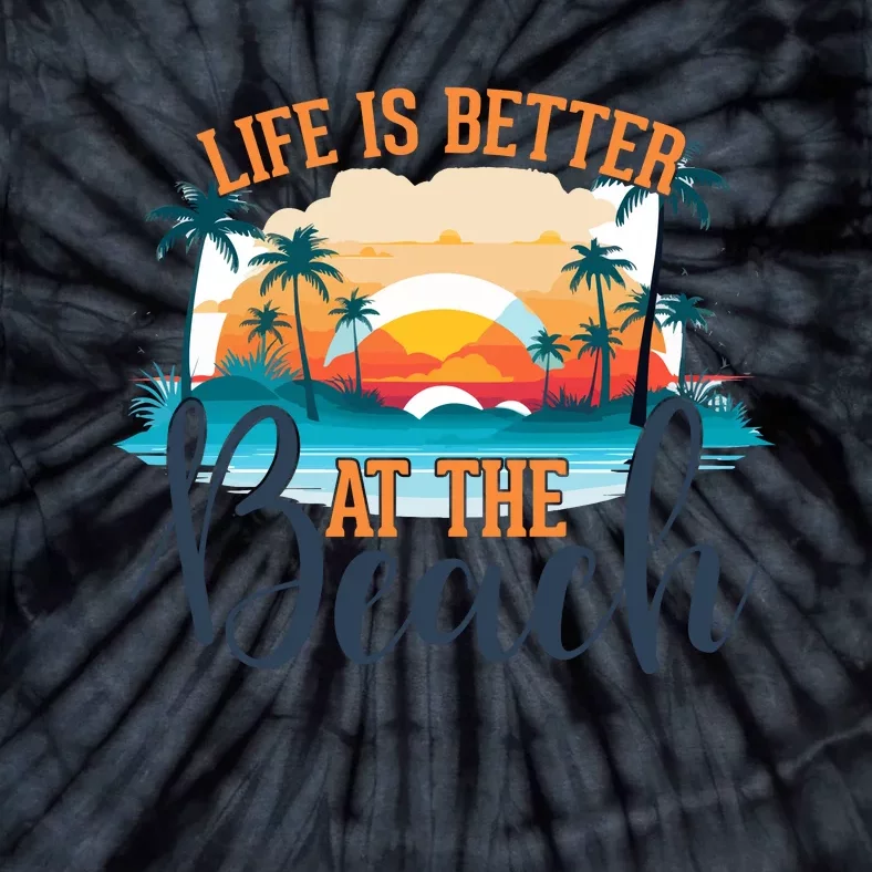 Summer Retro Beach Vibes Graphic Tie-Dye T-Shirt