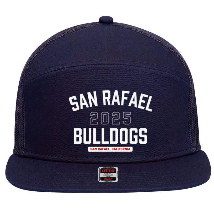 San Rafael Bulldogs San Rafael California 2025 7 Panel Mesh Trucker Snapback Hat