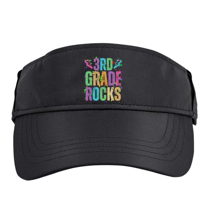 School Rocks Back To School Rockin 3rd Grade Rocks Adult Drive Performance Visor