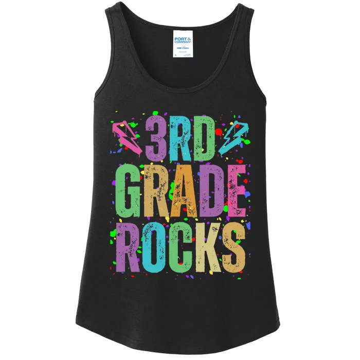 School Rocks Back To School Rockin 3rd Grade Rocks Ladies Essential Tank