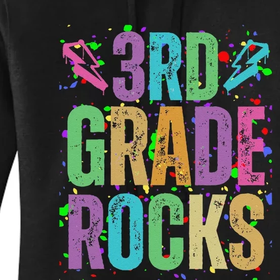 School Rocks Back To School Rockin 3rd Grade Rocks Women's Pullover Hoodie