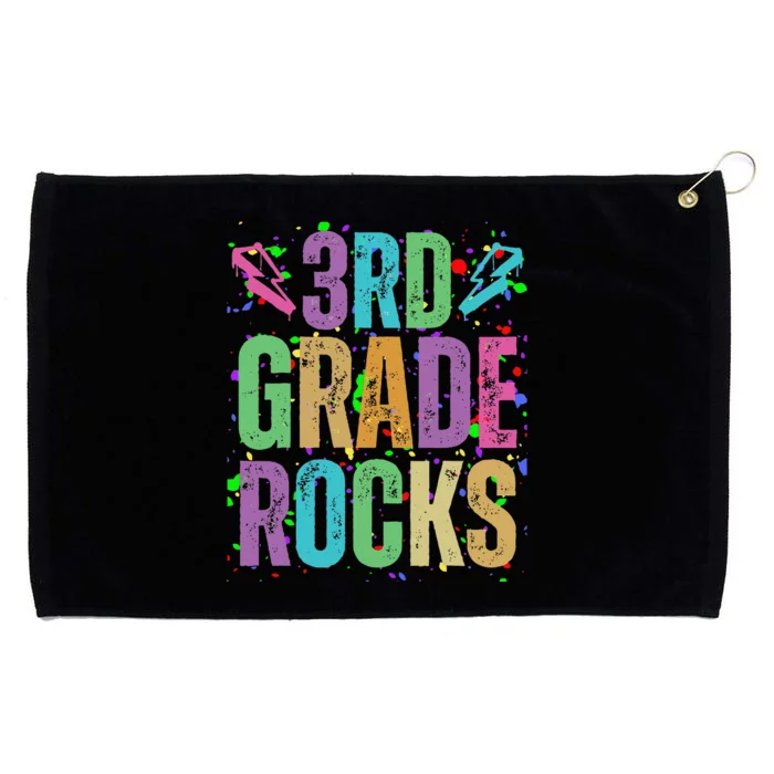 School Rocks Back To School Rockin 3rd Grade Rocks Grommeted Golf Towel