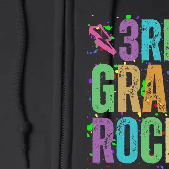 School Rocks Back To School Rockin 3rd Grade Rocks Full Zip Hoodie