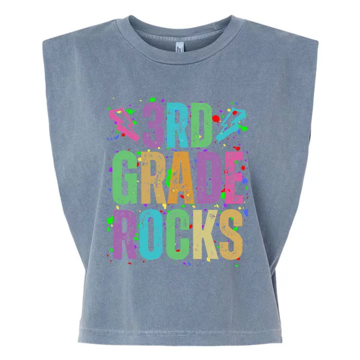 School Rocks Back To School Rockin 3rd Grade Rocks Garment-Dyed Women's Muscle Tee