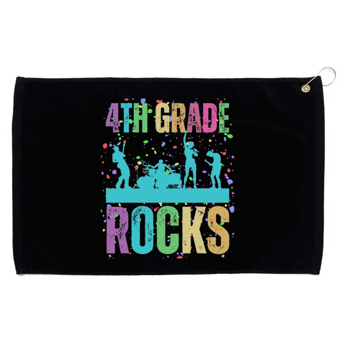 School Rocks Back To School Rockin 4th Grade Rocks Grommeted Golf Towel