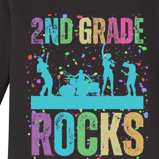 School Rocks Back To School Rockin 2nd Grade Rocks Baby Long Sleeve Bodysuit