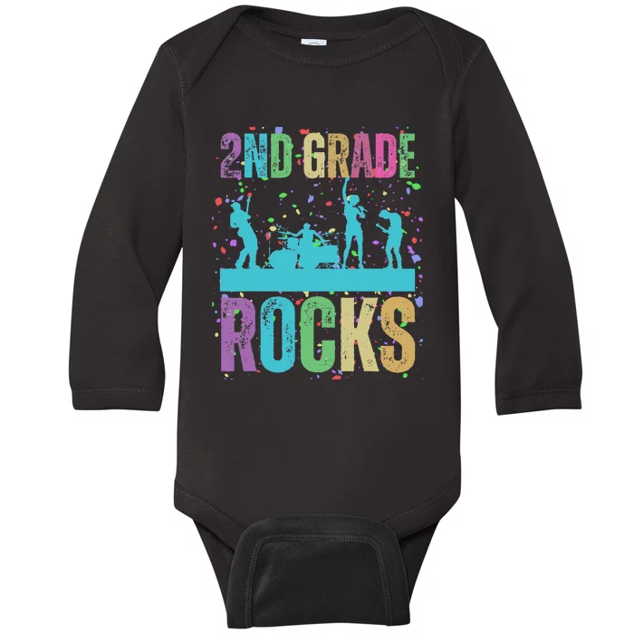 School Rocks Back To School Rockin 2nd Grade Rocks Baby Long Sleeve Bodysuit