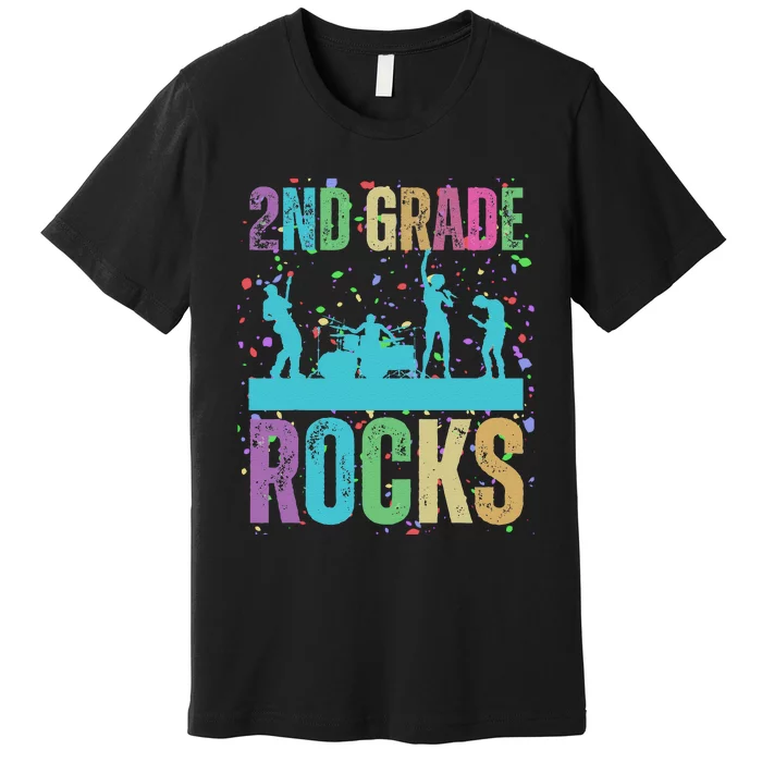 School Rocks Back To School Rockin 2nd Grade Rocks Premium T-Shirt