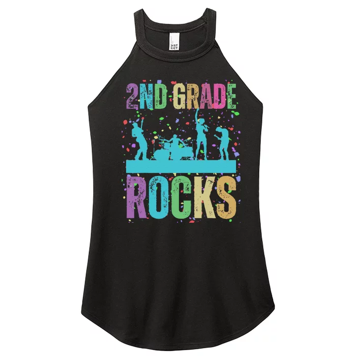 School Rocks Back To School Rockin 2nd Grade Rocks Women’s Perfect Tri Rocker Tank