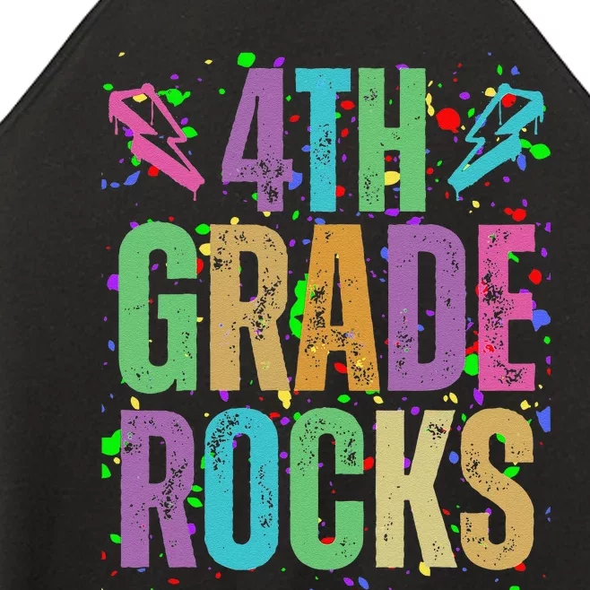 School Rocks Back To School Rockin 4th Grade Rocks Women’s Perfect Tri Rocker Tank