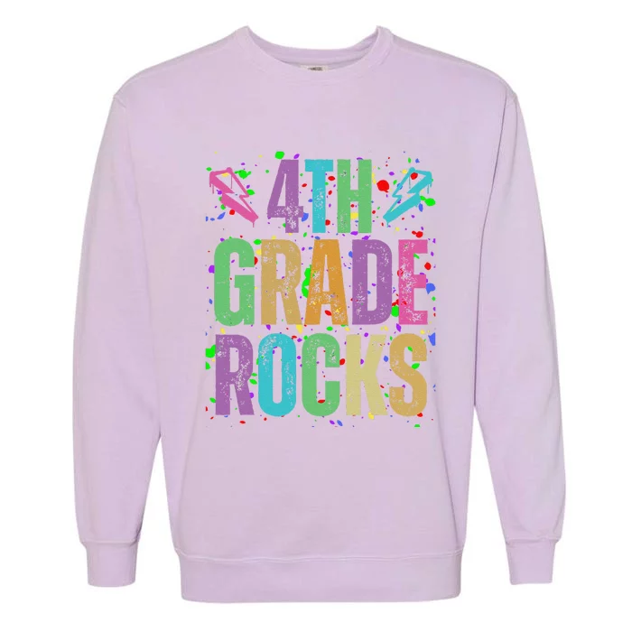 School Rocks Back To School Rockin 4th Grade Rocks Garment-Dyed Sweatshirt