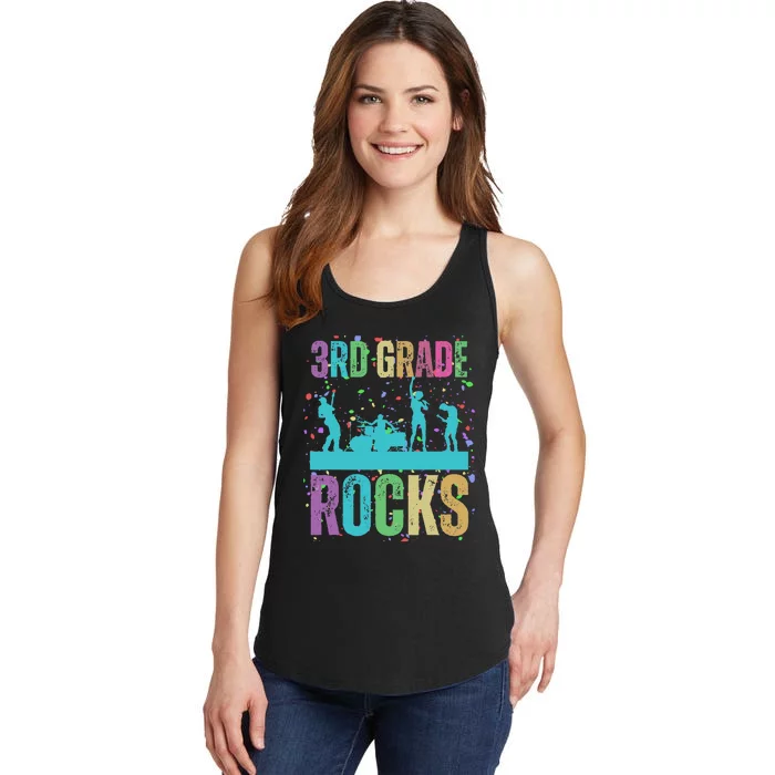 School Rocks Back To School Rockin 3rd Grade Rocks Ladies Essential Tank