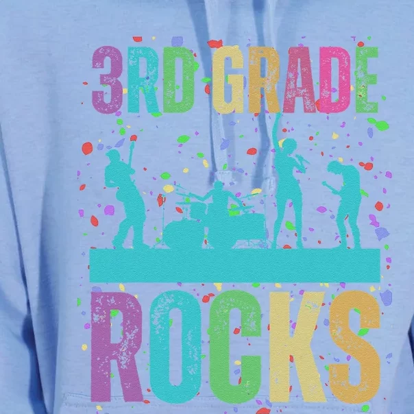 School Rocks Back To School Rockin 3rd Grade Rocks Unisex Surf Hoodie