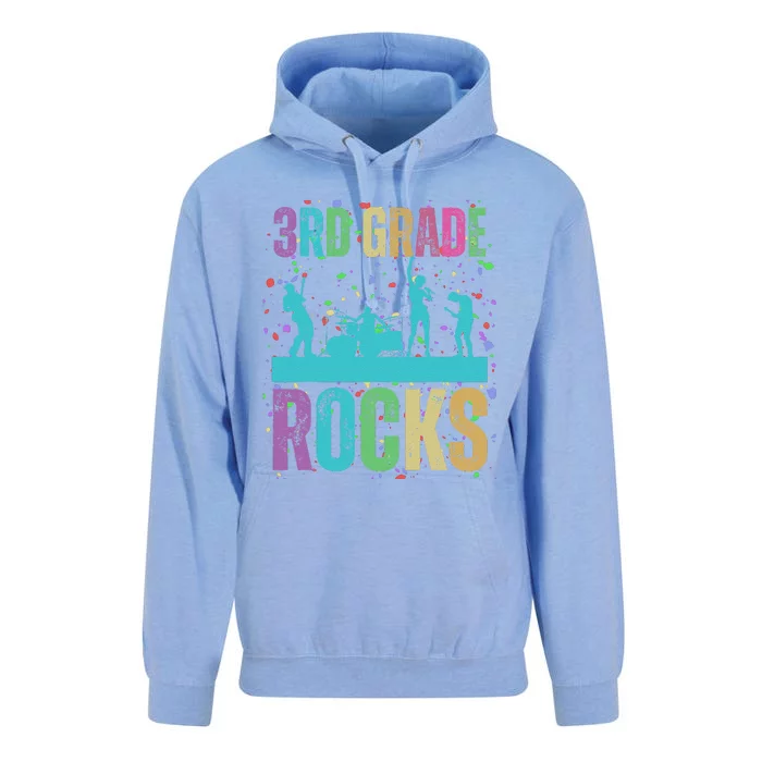 School Rocks Back To School Rockin 3rd Grade Rocks Unisex Surf Hoodie