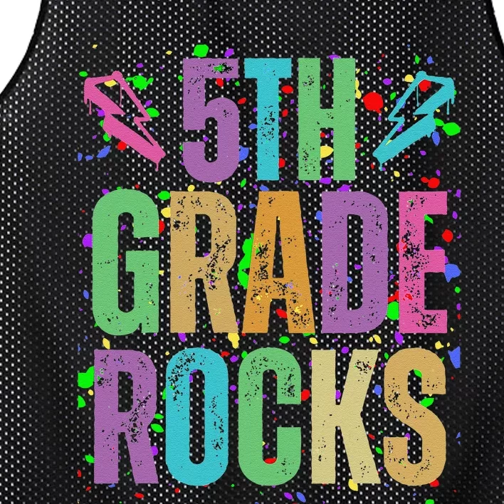 School Rocks Back To School Rockin 5th Grade Rocks Mesh Reversible Basketball Jersey Tank