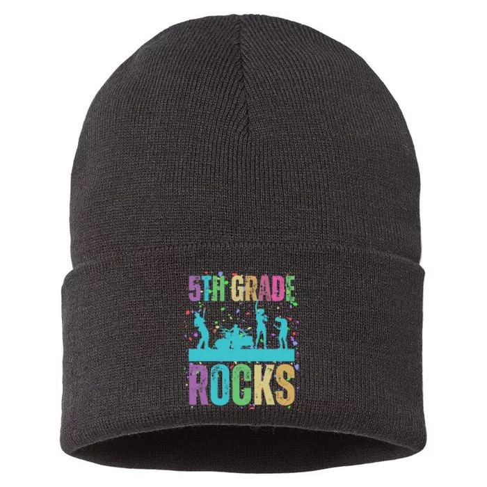 School Rocks Back To School Rockin 5th Grade Rocks Sustainable Knit Beanie