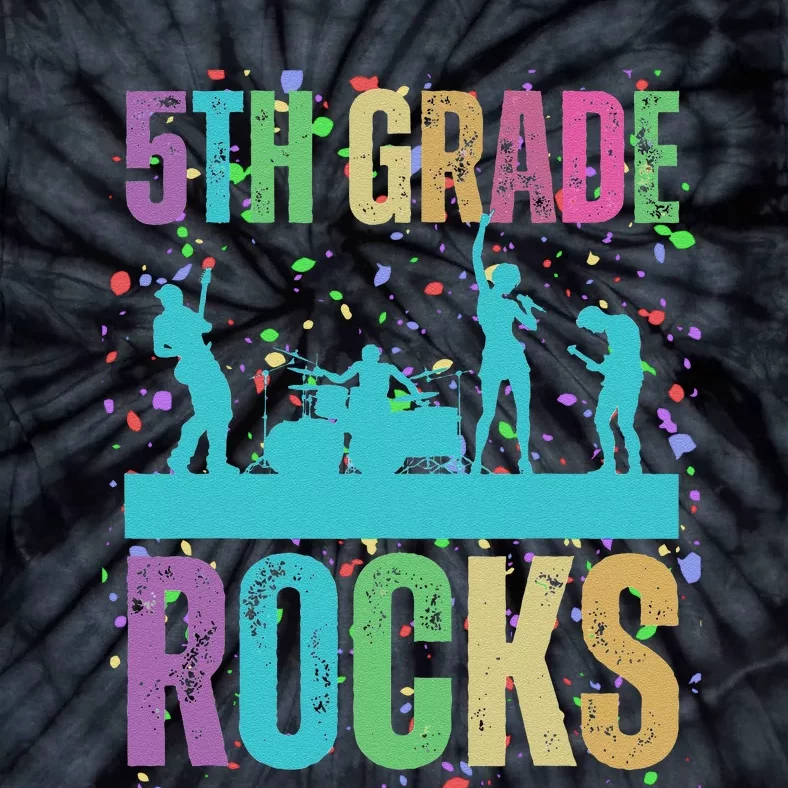 School Rocks Back To School Rockin 5th Grade Rocks Tie-Dye T-Shirt